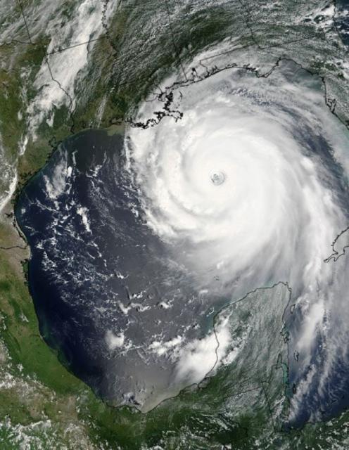 Katrina Cat 5: NASA satellite photo of Category 5 Hurricane Katrina August 28, 2005